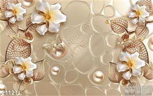 Tranh lụa 3D hoa giả ngọc trang trí phòng khách