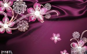 Tranh lụa 3D hoa trang sức trang trí tường