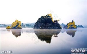 Tranh sông núi trang trí đẹp