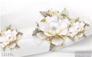 Tranh lụa 3D hoa ngọc trai kim cương đẹp nhất