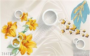 Tranh lụa 3D hoa trang trí tường phòng ngủ