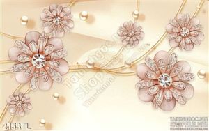 Tranh lụa 3D hoa mai kim cương trang trí tường