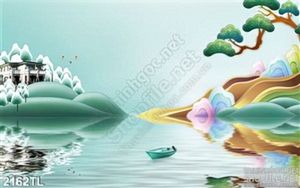Tranh lụa 3D phong cảnh trang trí tường