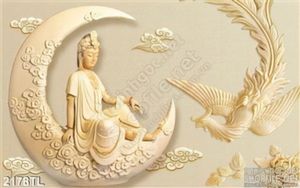 Tranh điêu khắc Phật Quan Âm trang trí phòng khách