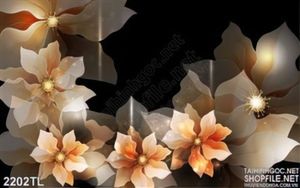 Tranh 3D hoa nghệ thuật trang trí tường hiện đại