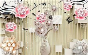 Tranh lụa 3D hoa hồng kim cương