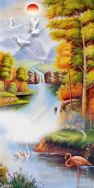 Tranh sơn dầu làng quê đẹp