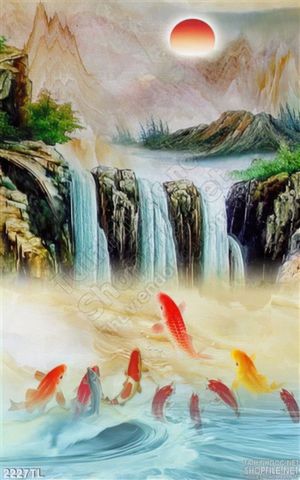 Tranh thác nước phong thủy đẹp