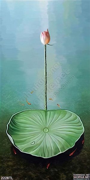 Tranh sơn dầu hoa sen đẹp