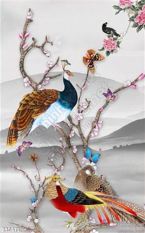 Tranh phong thủy chim công treo tường đẹp