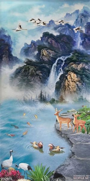 Tranh sơn dầu phong thủy trang trí tường