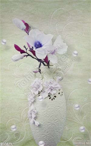 Tranh bình hoa ngọc trai trang trí treo tường