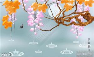 Tranh lụa 3D hoa trang trí phòng khách