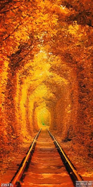 Tranh con đường sắt trang trí tường