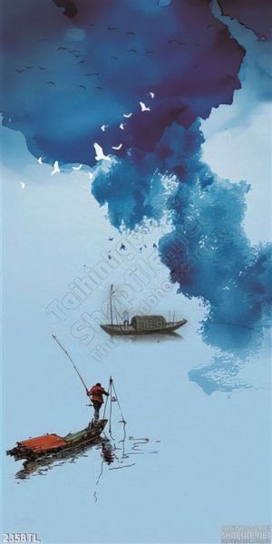 Tranh màu nước con sông quê hương