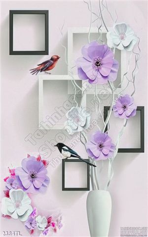 Tranh 3D bình hoa treo tường