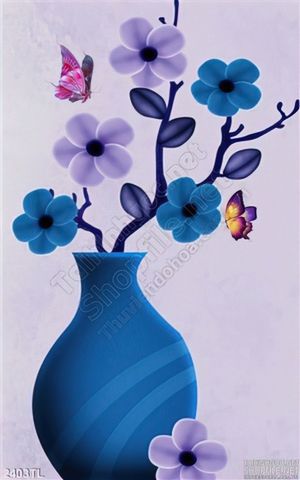 Tranh trang trí bình hoa treo tường