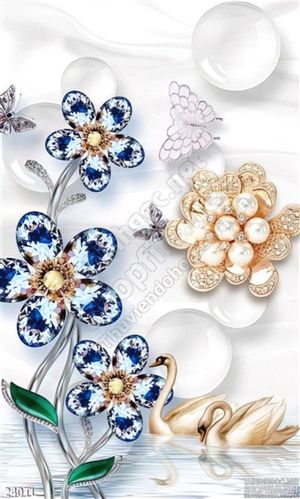 Tranh lụa 3D chim thiên nga trang trí