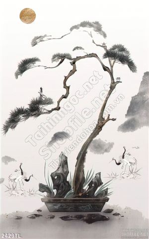Tranh thư pháp cây Tùng phong thủy đẹp