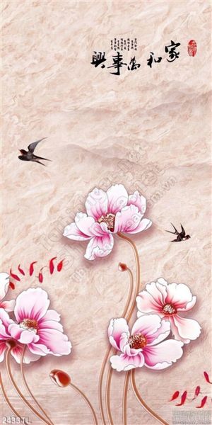Tranh giả ngọc thư pháp in gạch đẹp