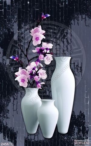 Tranh bình hoa đào đẹp độc đáo