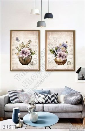 Tranh lụa 3D bình hoa trang trí