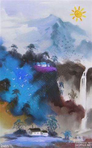 Tranh sơn dầu làng quê đẹp