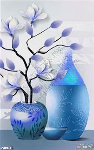 Tranh bình hoa đẹp trang trí phòng khách