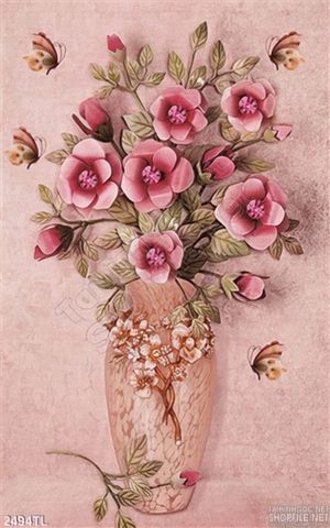 Tranh sơn dầu bình hoa hồng