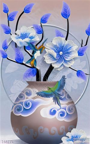Tranh điêu khắc bình hoa nghệ thuật