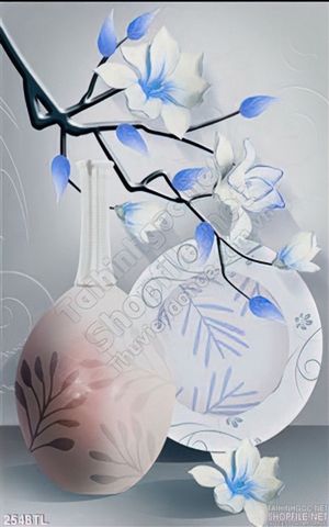 Tranh 3D bình hoa trang trí phòng ngủ