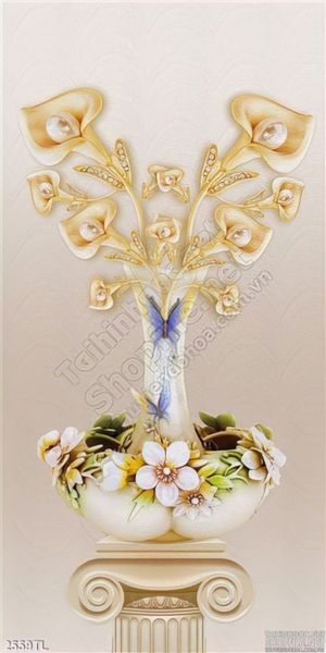 Tranh bình hoa Vân Môn đẹp trang trí tường