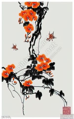 Tranh hoa Đào phong thủy treo tường đẹp