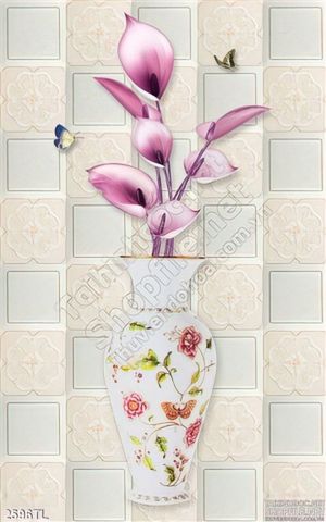 Tranh bình hoa giả ngọc trang trí phòng ngủ