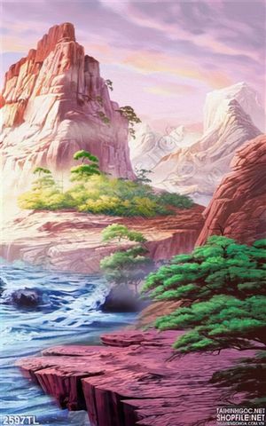 Tranh sơn dầu phong cảnh núi
