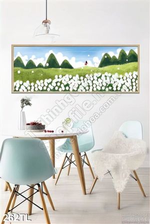 Tranh lụa cánh đồng hoa Cúc