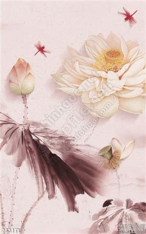 Tranh hoa Sen thư pháp treo tường đẹp