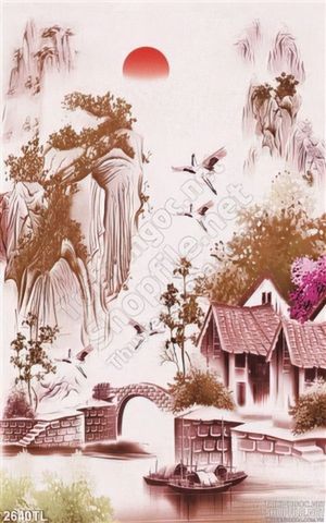 Tranh phong thủy quê hương trang trí phòng khách