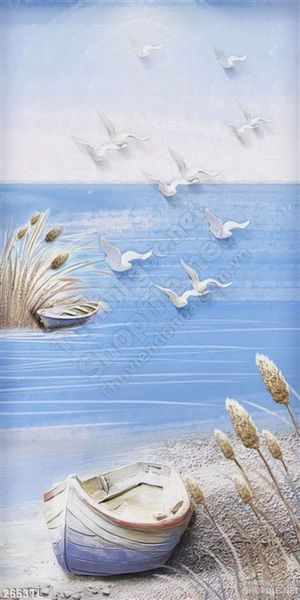 Tranh điêu khắc biển và chim bồ câu