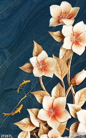 Tranh hoa Sen nền giả ngọc trang trí tường