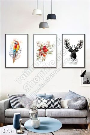 Tranh lụa hươu nghệ thuật