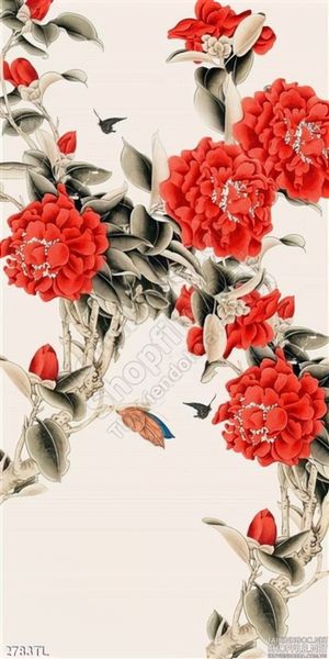 Tranh giả ngọc hoa mẫu đơn trang trí treo tường