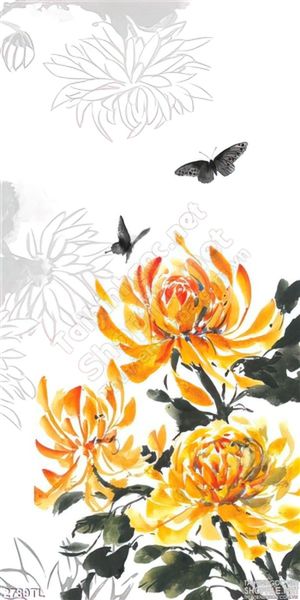 Tranh màu nước hoa Cúc đại đóa