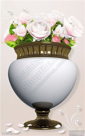Tranh bình hoa giả ngọc trang trí tường đẹp