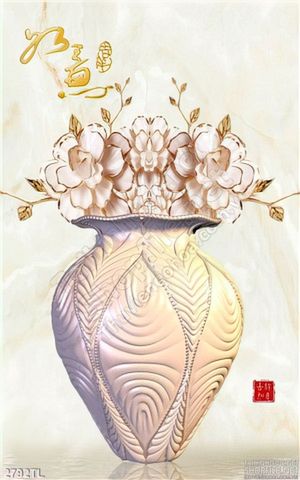 Tranh bình hoa điêu khắc trang trí treo tường