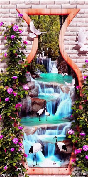 Tranh bình hoa thác nước phong thủy đẹp nhất