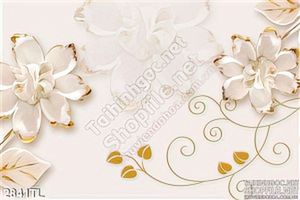 Tranh lụa 3D hoa trang trí tường đẹp