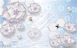 Tranh lụa 3D hoa kim cương in gạch đẹp nhất