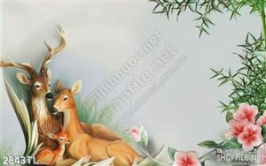 Tranh hươu trang trí phòng ngủ đẹp