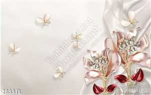 Tranh lụa 3D hoa kim cương đẹp